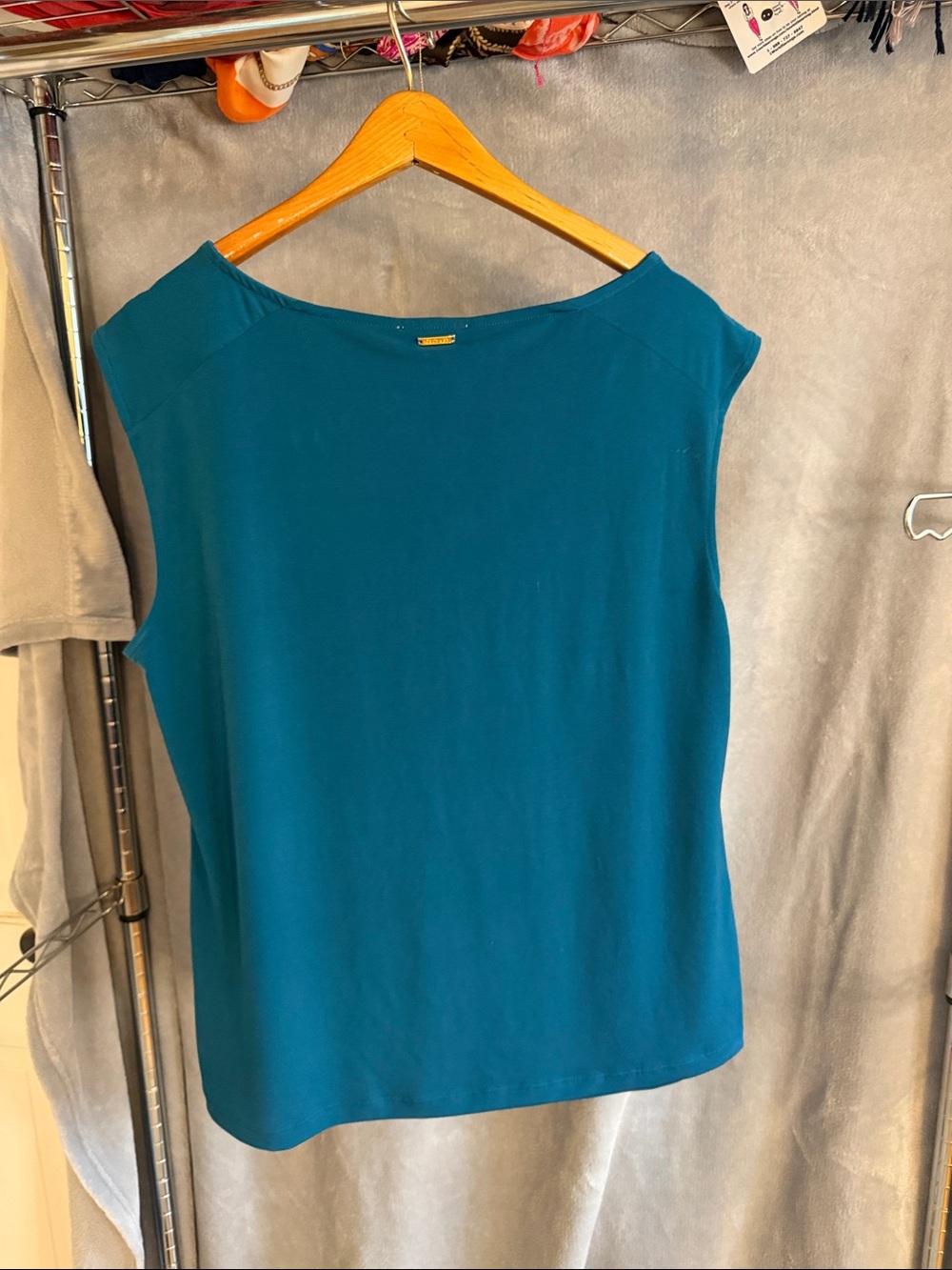 Calvin Klein Teal Cowl Neck Sleeveless Camisole - Picture 2 of 5